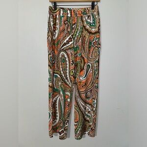 Camicetta Snob Paisley Print Wide Leg Slinky Viscose‎ Pants SZ 44 (US 12/14)